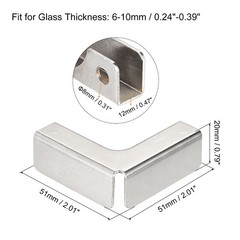 Glass Fixing Clip, 4pcs for 6-10mm L-shaped Glass Combination Fixing Bracket
