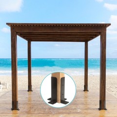 8Pcs Adjustable Post Anchor Brackets Kit Heavy Duty Wood Fence Base Bracket F…