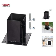 4×4 Inches Wood Posts Base Cover Inner Size 3.5″x3.5″, 1 Pack Black Fence Pos…
