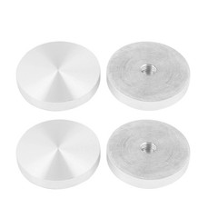 M10 Thread 50mm Diameter Round Shape Aluminum Disc Hardware 4pcs for Glass Table