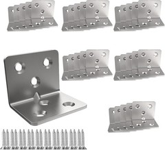 Silver Stainless Steel Corner Bracket,Joint Right Angle Bracket,L Shape Heavy Du