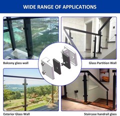 Glass Clamp 4PCS Adjustable Glass Shelf Bracket, 1/3 “-1/2 ” Stainless (20 sets)