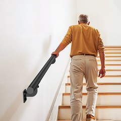 Wall Mounted Stair Handrail, 12ft Pipe Staircase Handrail, Black Galvanized Alum