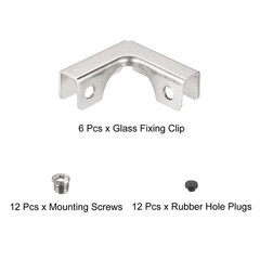 Glass Fixing Clip, 6pcs for 6-10mm L-shaped Glass Combination Fixing Bracket