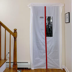48 In. X 87 In. Reusable Adhesive Zippers Magnetic Dust Barrier Door with Double