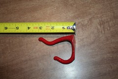 Lot Of 5 3 Inch Double Coat Hooks 1 Brass 4 Red See Pix!!