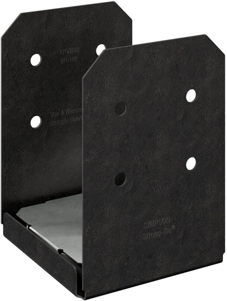 Simpson APVB88 Outdoor Accents Avant Collection ZMAX, Black Post Base For 8×8