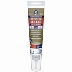 GE 2812563 Advanced Silicone 2 Kitchen & Bath Sealant, Clear, 2.8-oz. Squeeze…