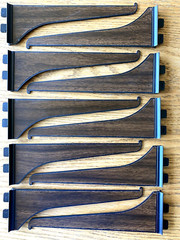 Lot of 10 Vintage Stanley 8″ Single Slot Black Walnut Bookcase Shelf Bracket USA