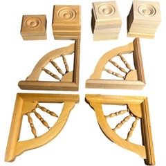 Mixed Woodworker Lot – 3 Post Spindles – 14 Rosettes See Details (lot # 1)
