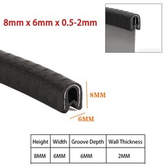 Rubber U Shape Car Door Edge Guard Molding Trim Rubber Edge Strip Seal Protector