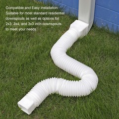 plusgutter White-2pack Rain Gutter Downspout 21 to 68 inches, White