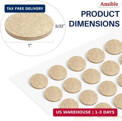 Ansible 60 PCS Felt Furniture Pads 1″, Felt Pads for Chair Leg Floor Protectors