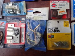 big lot vintage hardware most in original packages screws gas line glass fabric