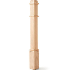 48″ Red Oak Stair Newel Post with Sleeve – Perfect for Stair Remodeling
