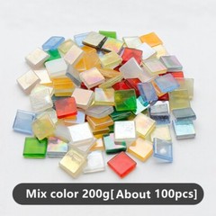 200g 15MM Shine Crystal Bulk Mosaic Tiles Square Pieces DIY Material Craft Art