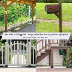 U Shaped 4×4 Deck Post Anchor Black Powder Coat Concrete Fence Post Base
