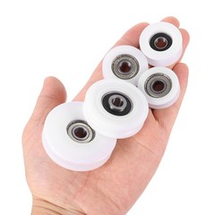 12x50x8mm 2 Pcs Nylon Pulley Wheel Ball Bearing Guide Roller White