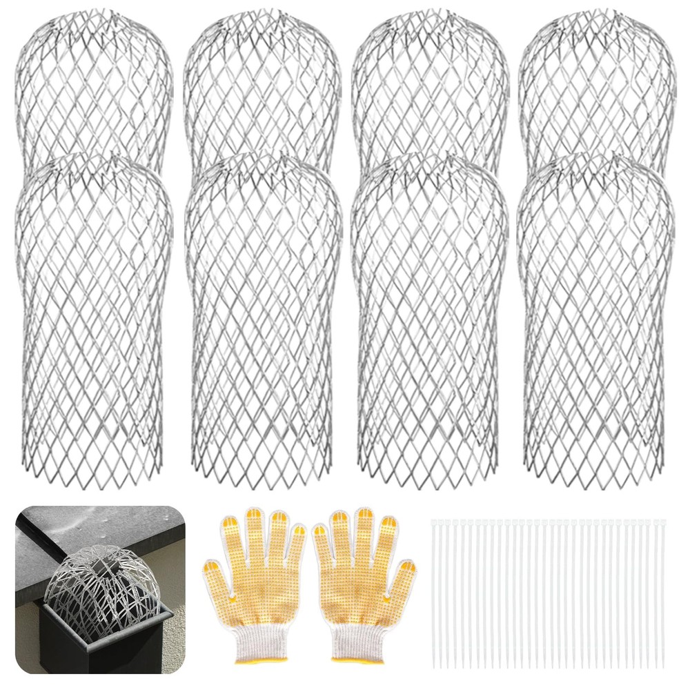 Aluminum Gutter Guards 8 Pack 3.5in Mesh Leaf Debris Blockage Protectors NEW