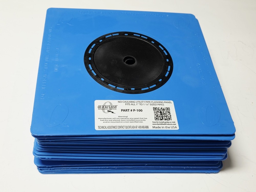 quickflash p-100 utility pipe flashing panel 20pk