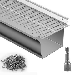 Gutter Guard, 5 inch Width, Aluminum Leaf Filter DIY Gutter Cover, 26 PCS 104 ft