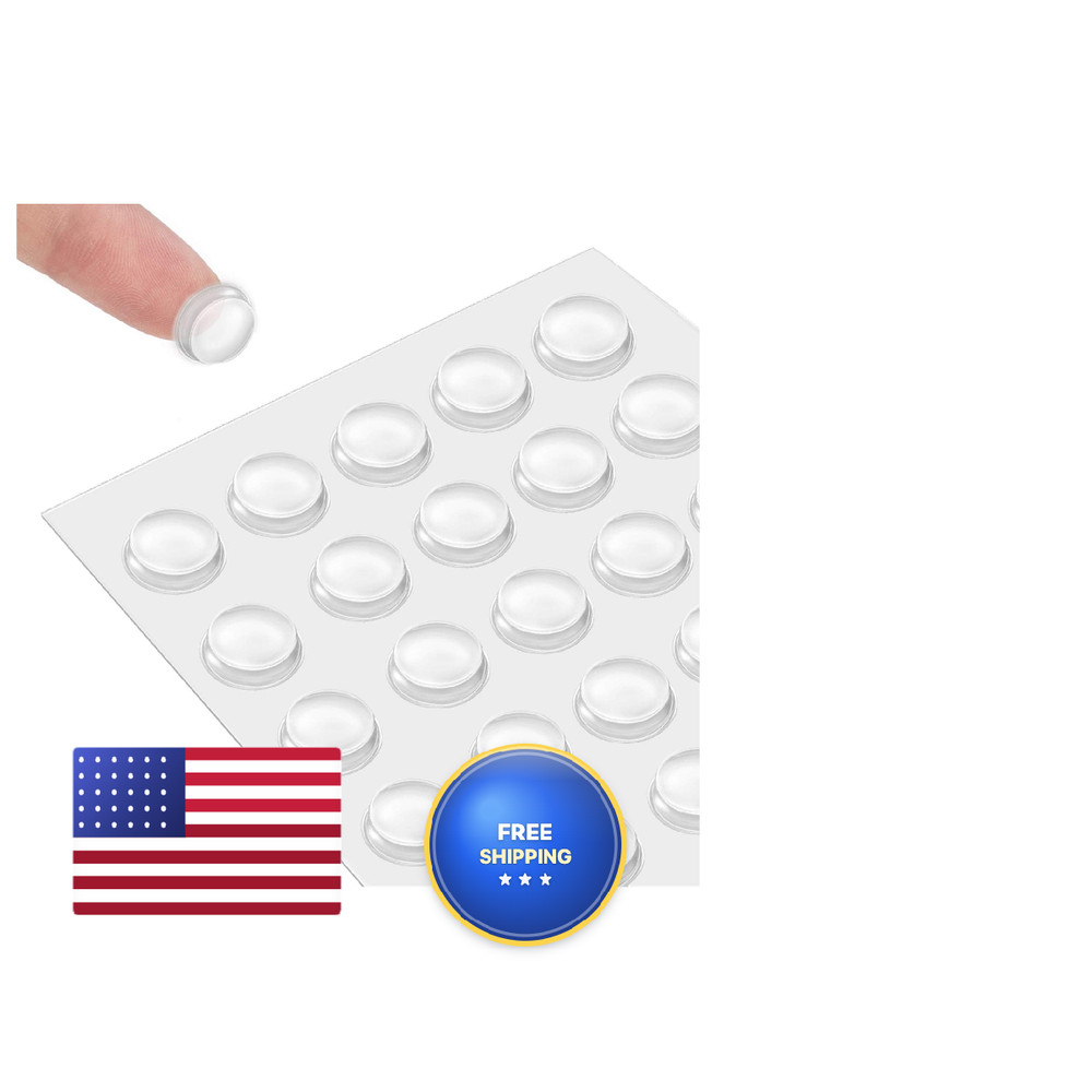Queenti Silicone 160 Pcs Cabinet Door Bumpers Round 1/2 Diameter Self Adhesive