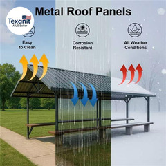 Metal Roofing Panels, L45.2×W17.72 Inch Corrugated Galvanized Steel Metal Roof P