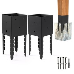6×6 Post Base Ground Spike Anchor 2Pcs Actual 3.6″x3.6″ Post Holder Support