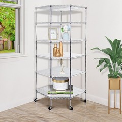 ❄️FREE SHIPPING!❄️ 5 Shelf Wire Metal Corner Industrial Rack 4 Garages!