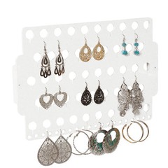 Designers Impressions JR30-WH White Acrylic Wall Mounted Jewelry Rack