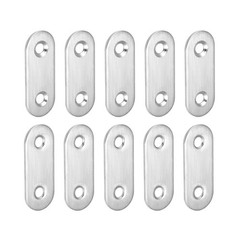20Pack 40x16x2mm Flat Straight Brace Plate Stainless Steel Brace Plate Silver