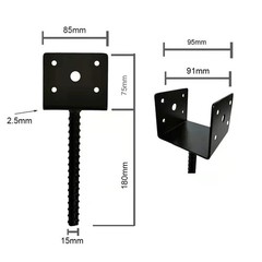 ACHETERRY 4 Pack U Shape Fence Post Holder Ground Spike Post, 4×4 Pergola Bra…