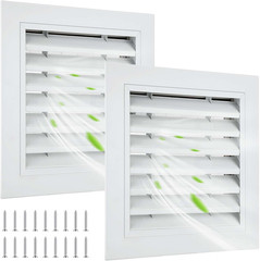 2 Pcs 12″ X 12″ Gable Vent Aluminum Alloy Wall Vents Shed Attic Window with Scre