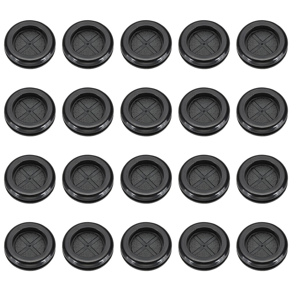 20 Pcs 11/16″ Desk Grommet Round Double-Sided Cables Grommet Black