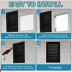 2 Pcs 12″ X 18″ Gable Vent Aluminum Alloy Wall Vents Shed Attic Vent with Screen