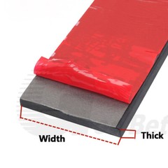 Self Adhesive Backed Solid Rubber Strip Roll Tape Sticky Seal Pads Various Sizes