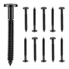 80 PCS 3 Inch Vinyl Shutter Fasteners Black Peg Lok Pin Spikes Anchors Wood