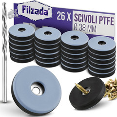 26 Teflon Mobile Feet 38mm Screws Included PTFE Underbody Round Scratch Proof V