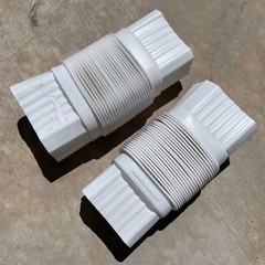 (2 PCS) AMERIMAX Flex-Elbow 2 in. x 3 in. White Vinyl Downspout Elbow