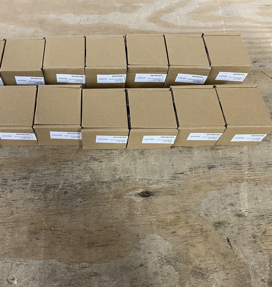 Emtek 86458US4 Mod Hex 1-1/2 Inch Geometric Cabinet Knob, Lot of 12 *READ*