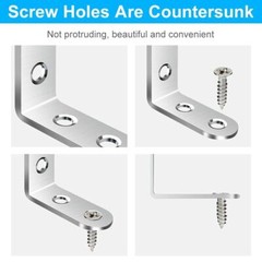 10-100 X 1.5″L-Shaped Bracket Corner Brace Stainless Steel Right Angle w/Screws