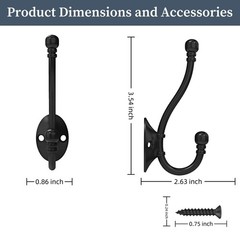 Cbwlwj 6 Pack Heavy Duty Wall Hooks For Hanging Metal Coat Hooks Wall Mount
