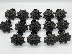 Lot 14 Heavy Cast Iron Floral Rosettes 4” Deco Architectural Furniture Hardware