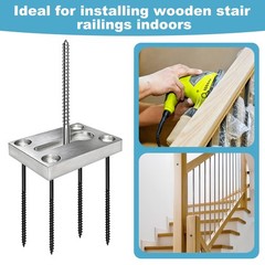 Heavy Duty Rectangular Newel Post Mounting Kit, Stair Handrail Anchor Fastene…