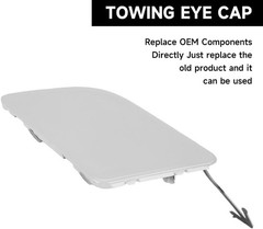 Front Left Bumper Tow Hook Cover Cap for 2016-2019 | Durable and Color: white