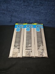Lot of 3 Decor Grates Floor Register Aluminum Nickel 2″ x 12″ New Sealed NEW