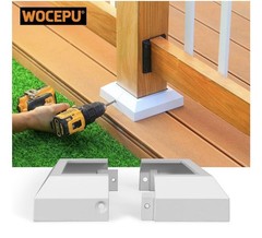 12 PCS 4×4 Aluminum Deck Post Base Cover White w/ Screws for Railing Posts