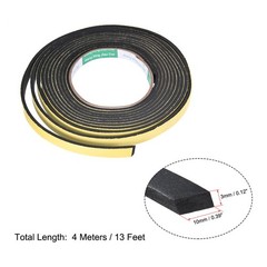 Foam Seal Tape, 10mm Wide 3mm Thick 13 Feet Long Adhesive Weather Strip 2pcs