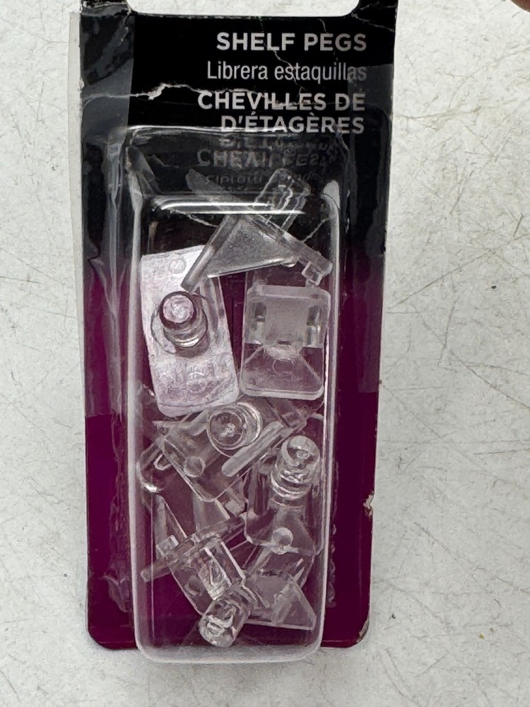 Prime-Line Shelf Pegs Sealed Pack of 8 Clear 1/4 6mm Plastic Shelf Support Pegs