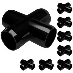 F034CRX-BK-8 Cross PVC Fitting Furniture Grade 3/4″ Size Black (Pack of 8)